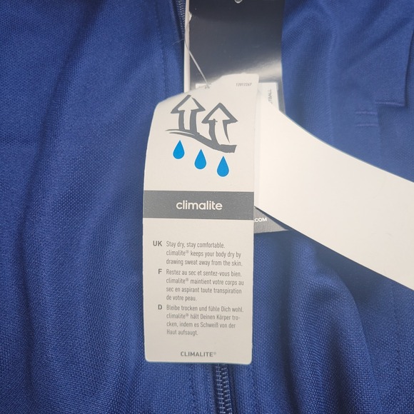 Adidas Track Jacket Kids Size XS Thumb Holes Full Zip Pocket Blue BR2707 - Picture 9 of 13